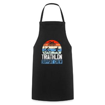 Triathlon Athlet Triathlet Schwimmen Radfahren Laufen - Kochschürze - Schwarz - Vorne - AI Model Male 185 dark (185cm)