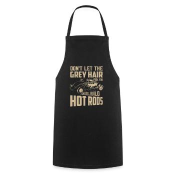 I Can Still Build Hot Rods Retro Classic Cars - Cooking Apron - black - Front - AI Model Male 185 dark (185cm)