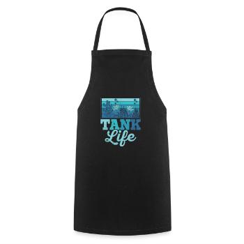 Tank Life Aquarium Propriétaire Garde de poissons - Tablier de cuisine - noir - Devant - AI Model Male 185 dark (185cm)