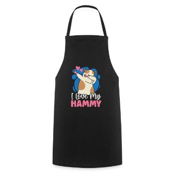 J’aime mon hammy hamster amant hamster hamster propriétaire rongeur - Tablier de cuisine - noir - Devant - AI Model Male 185 dark (185cm)