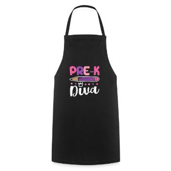 Pré-K Diva Drôle Enseignant Préscolaire Élève De Retour - Tablier de cuisine - noir - Devant - AI Model Male 185 dark (185cm)