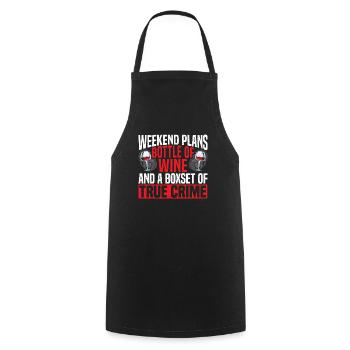 True Crime Documentary Mystery Podcast Wine Lover - Cooking Apron - black - Front - AI Model Male 185 dark (185cm)
