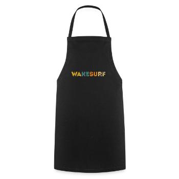 Wakesurf Wake Surf Surfing Retro Colors Vintage - Cooking Apron - black - Front - AI Model Male 185 dark (185cm)