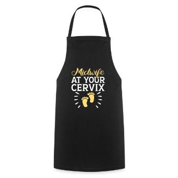 Midwifery Profession Newborn Childbirth Midwife - Cooking Apron - black - Front - AI Model Male 185 dark (185cm)