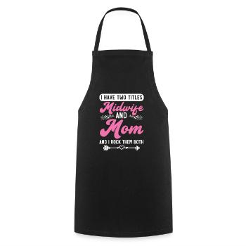 Midwifery Profession Newborn Childbirth Midwife - Cooking Apron - black - Front - AI Model Male 185 dark (185cm)