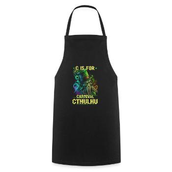 C Is For Cthulhu Carnival Mardi Gras Cosmic Horror - Cooking Apron - black - Front - AI Model Male 185 dark (185cm)