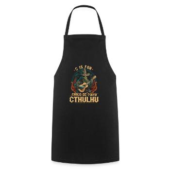 C Is For Cthulhu Cinco de Mayo, Funny Cosmic - Cooking Apron - black - Front - AI Model Male 185 dark (185cm)