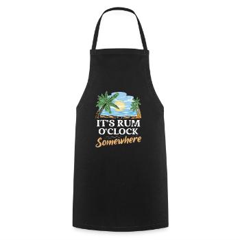 It's Rum O'Clock Somewhere Alcohol Drinking - Kochschürze - Schwarz - Vorne - AI Model Male 185 dark (185cm)