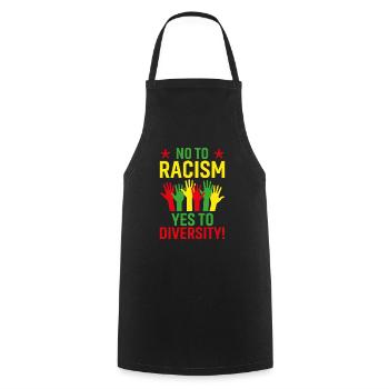 No to Racism, Yes to Diversity - Cooking Apron - black - Front - AI Model Male 185 dark (185cm)
