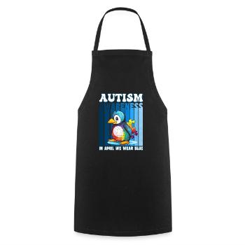 Autism Awareness Pinguin - Kochschürze - Schwarz - Vorne - AI Model Male 185 dark (185cm)