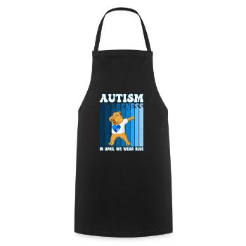 Capybara Sensibilisation à l’autisme - Tablier de cuisine - noir - Devant - AI Model Male 185 dark (185cm)