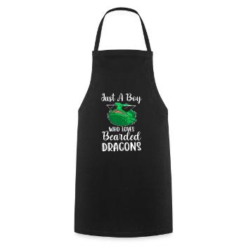 Juste un garçon qui aime l’amant lézard des dragons barbus - Tablier de cuisine - noir - Devant - AI Model Male 185 dark (185cm)