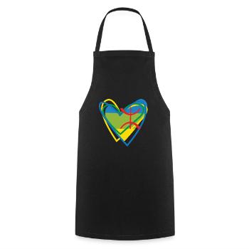 I am Kabyles in my heart AMAZIGH - Cooking Apron - black - Front - AI Model Male 185 dark (185cm)