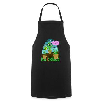 Kaktus Ka(c)ktus Kakteen Pflanzen Cartoon Stuhlgan - Kochschürze - Schwarz - Vorne - AI Model Male 185 dark (185cm)