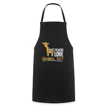 Giraffe Animal Lover Widlife Safari Zoo Zookeeper - Cooking Apron - black - Front - AI Model Male 185 dark (185cm)