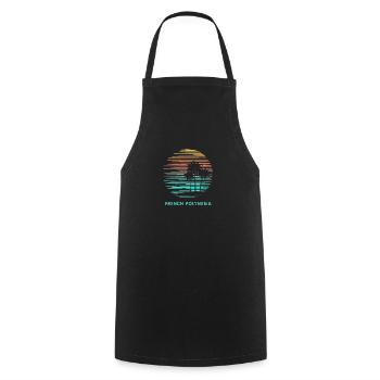 French Polynesia Cool Souvenir Vacation Artistic - Cooking Apron - black - Front - AI Model Male 185 dark (185cm)