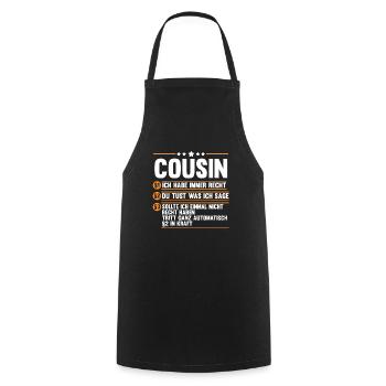 Cousin - Kochschürze - Schwarz - Vorne - AI Model Male 185 dark (185cm)