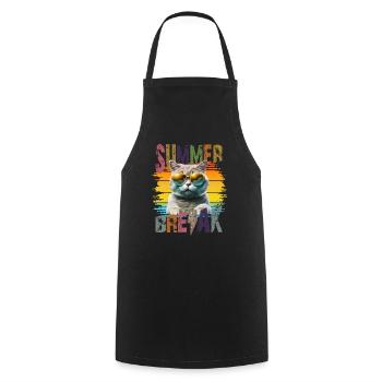Summerbreak Cool cat with sunglasses in summer - Cooking Apron - black - Front - AI Model Male 185 dark (185cm)