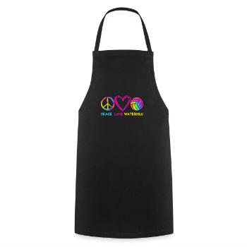 Peace Love Water Polo Funny Water Polo Pool - Cooking Apron - black - Front - AI Model Male 185 dark (185cm)
