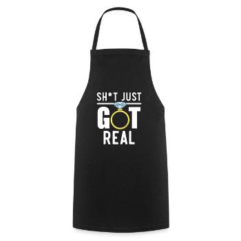 Bride And Groom Wedding Day Marriage Just Married - Cooking Apron - black - Front - AI Model Male 185 dark (185cm)