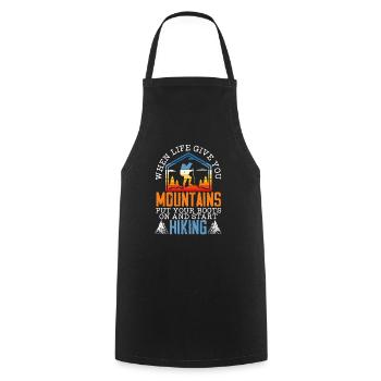 Randonnée Montagnes Escalade Randonneur Trek J’adore la randonnée - Tablier de cuisine - noir - Devant - AI Model Male 185 dark (185cm)