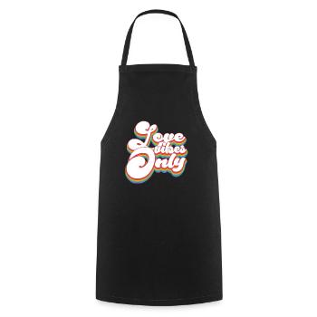 Love Vibes Only - Mois de la fierté LGBTQ - Tablier de cuisine - noir - Devant - AI Model Male 185 dark (185cm)