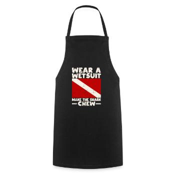 Portez une combinaison pour faire mâcher le requin - Tablier de cuisine - noir - Devant - AI Model Male 185 dark (185cm)