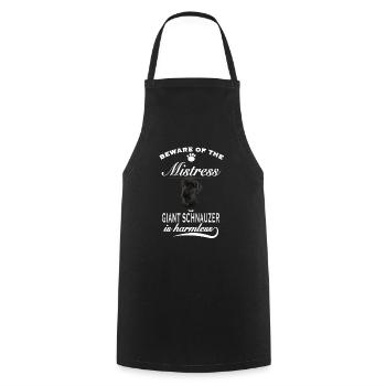 Beware of the mistress, harmless Giant Schnauzer - Cooking Apron - black - Front - AI Model Male 185 dark (185cm)