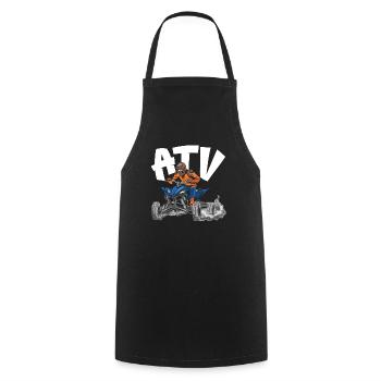 ATV Lover Quad Bike ATV Outdoor Mudding Offroading - Cooking Apron - black - Front - AI Model Male 185 dark (185cm)