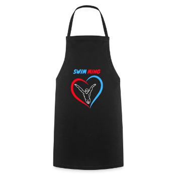 Continuez à nager - Tablier de cuisine - noir - Devant - AI Model Male 185 dark (185cm)