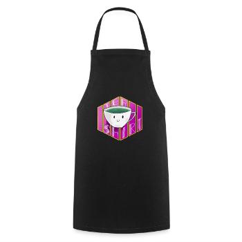 Tea Shirt Grüntee Teetrinker Teeliebhaber Cartoon - Kochschürze - Schwarz - Vorne - AI Model Male 185 dark (185cm)