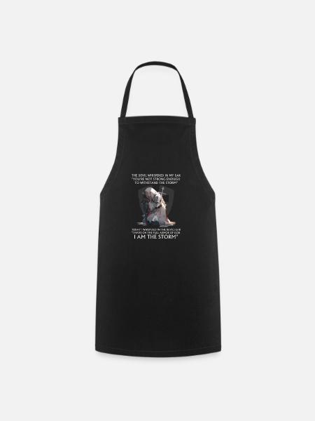Christian Bible Verse Religious Cross Anime Cool - Cooking Apron - black