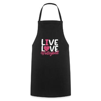 Live Love Volleyball Player Coach Fan Sports - Cooking Apron - black - Front - AI Model Male 185 dark (185cm)