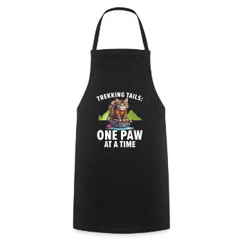 Hiking Cat Hiker Cat Owner Mountain Climbing Hiker - Cooking Apron - black - Front - AI Model Male 185 dark (185cm)