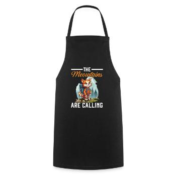 Hiking Cat Hiker Cat Owner Mountain Climbing Hiker - Cooking Apron - black - Front - AI Model Male 185 dark (185cm)