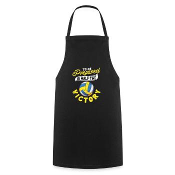 Being prepared is half the victory volleyball - Cooking Apron - black - Front - AI Model Male 185 dark (185cm)