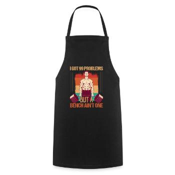 Mais un banc n’est pas un entraînement d’entraînement de musculation - Tablier de cuisine - noir - Devant - AI Model Male 185 dark (185cm)