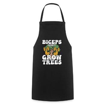 Biceps don't Grow On Trees Workout Training Weight - Cooking Apron - black - Front - AI Model Male 185 dark (185cm)