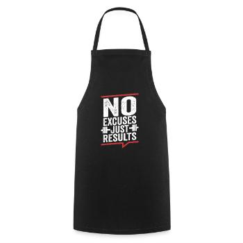 No Excuses Just Results Weight Lifting Workout Tra - Cooking Apron - black - Front - AI Model Male 185 dark (185cm)
