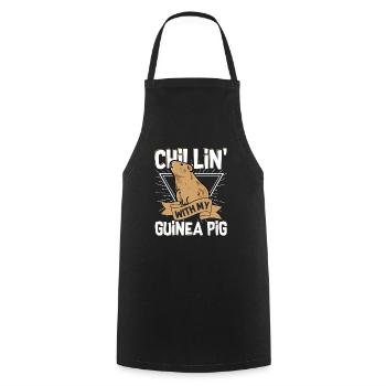 Chillin' With My Guinea Pig Cavy Lover Rodent - Cooking Apron - black - Front - AI Model Male 185 dark (185cm)