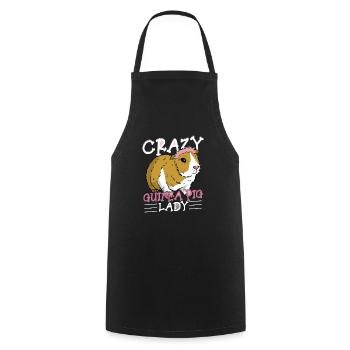 Crazy Guinea Pig Lady Rodent Cavy Lover - Cooking Apron - black - Front - AI Model Male 185 dark (185cm)