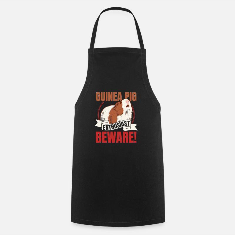 Guinea Pig Enthusiast. Beware! Rodent Cavy Lover - Cooking Apron - black