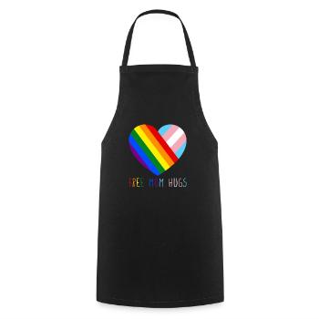 Maman libre embrasse la fierté LGBT Drapeau arc-en-ciel transgenre - Tablier de cuisine - noir - Devant - AI Model Male 185 dark (185cm)