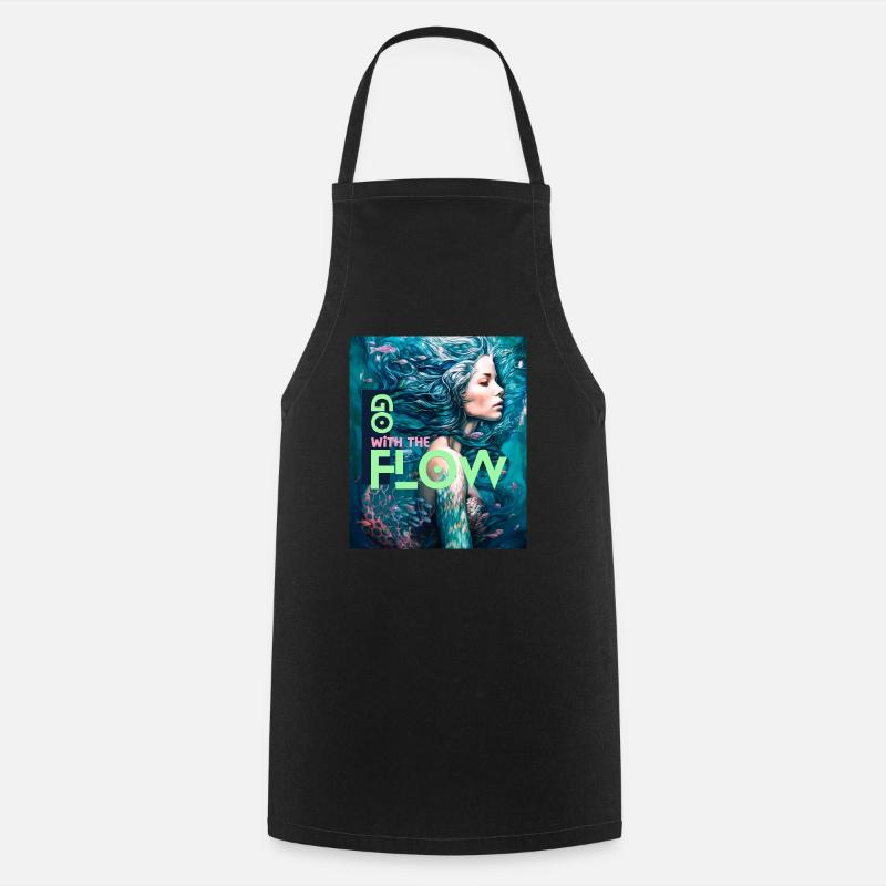 Go whit the flow. Dive and have fun - Cooking Apron - black
