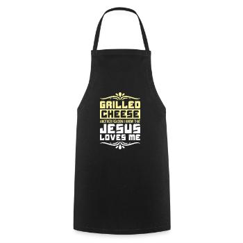 Love Grilled Cheese Please Cheesemaker Cheesy Food - Cooking Apron - black - Front - AI Model Male 185 dark (185cm)
