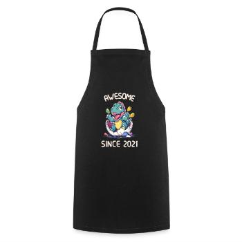 Kids Dinos Birthday Party | Awesome since 2021 - Cooking Apron - black - Front - AI Model Male 185 dark (185cm)