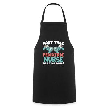 Gamer Nurse Video Game Player Gaming Nursing - Cooking Apron - black - Front - AI Model Male 185 dark (185cm)