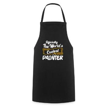 Officially The World's Coolest Painter Job Profess - Cooking Apron - black - Front - AI Model Male 185 dark (185cm)