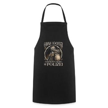Wikinger Frauen, Odins Töchter, Viking Damen - Kochschürze - Schwarz - Vorne - AI Model Male 185 dark (185cm)