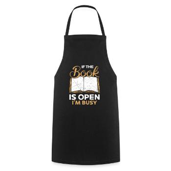 Book Lover Bookworm Reading Librarian Education - Cooking Apron - black - Front - AI Model Male 185 dark (185cm)